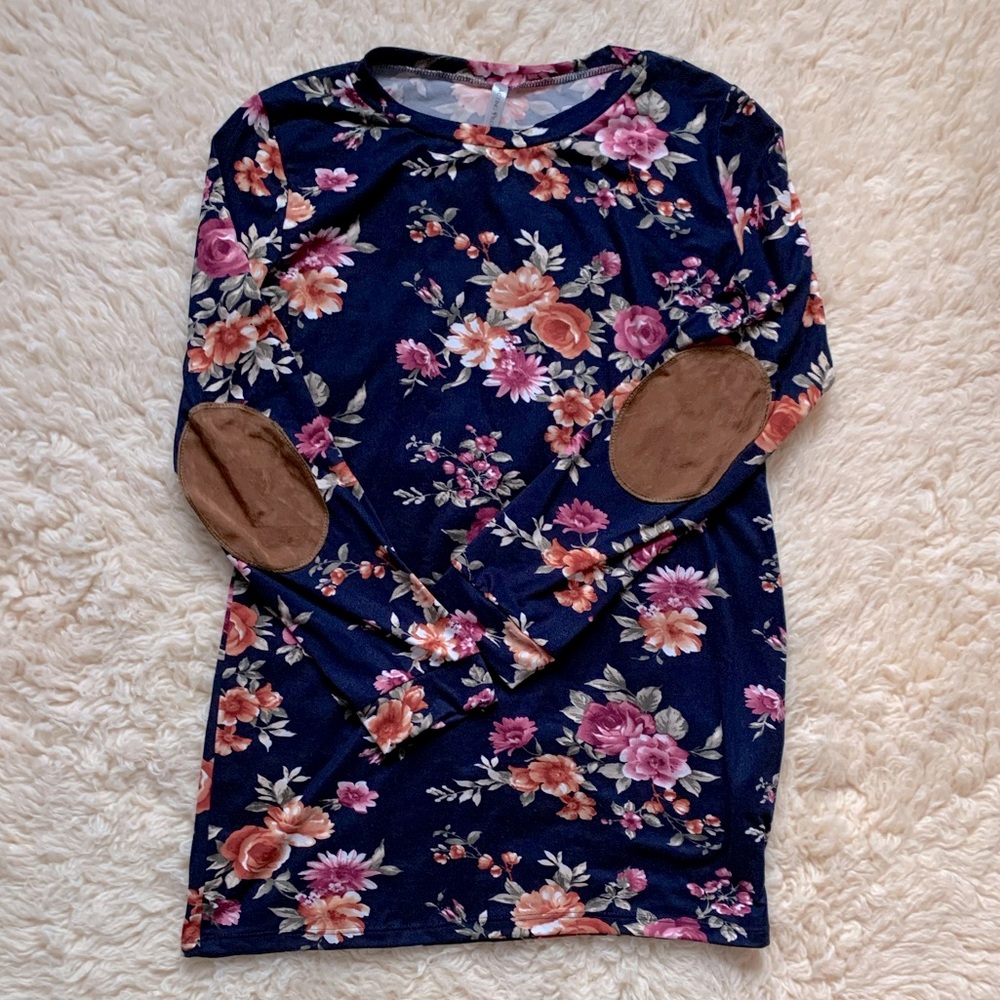 Floral Shirt with Elbow Pads